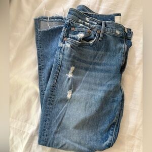 MOTHER Light Blue Distressed Boyfriend Jeans